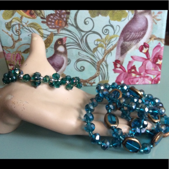 AuroraBorealis Silver Bead Stretch Bracelet NWOT - Picture 7 of 7